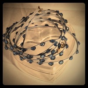 Swarovski crystal wrap bracelet in soft pale blue
